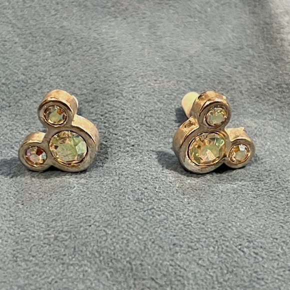 Mickey Mouse earrings with aurora crystal stones. - Picture 1 of 3